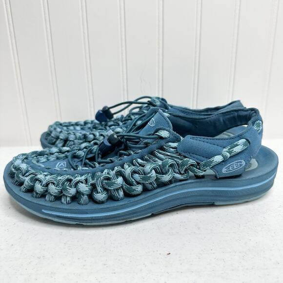 KEEN Sandals Womens 8 Uneek Cord Bungee Hiking Sport Shoes Turquoise Teal Blue - Picture 5 of 9